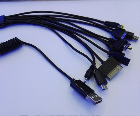 Portable 10 de 20 cm en 1 câble de chargeur de téléphone d'Usb pour le dispositif actionné de Smart
