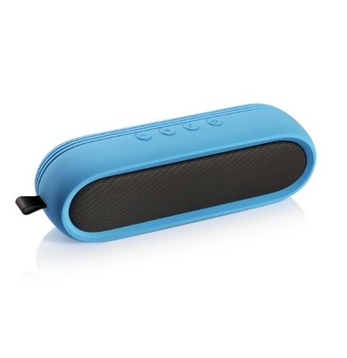 La Manche simple de bruits de couleur de mini orateur sans fil ovale bleu de Bluetooth avec la couverture de silicone