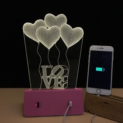 Conseil mobile de RAcrylic de charge de prise de 6000 heures-milliampère Iphone avec la lumière molle de LED incorporée