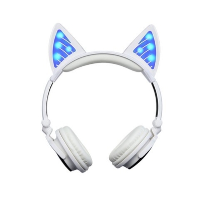 Écouteur sans fil pliable LED MIC rougeoyante de Bluetooth d'oreille de chat pour le PC d'ordinateur portable d'IPhone Samsung