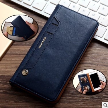 iPhone7 plus la pomme protectrice 678 de douille d'adsorption de caisse de cuir de téléphone de portefeuille rotatoire sans boucle de carte