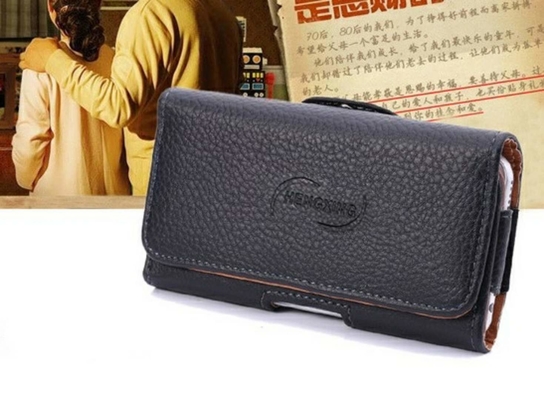 caisse en cuir accrochante universelle accrochante de taille de caisse de taille de ceinture de bloc supérieur d'iPhone de vieil homme de sac en cuir de téléphone
